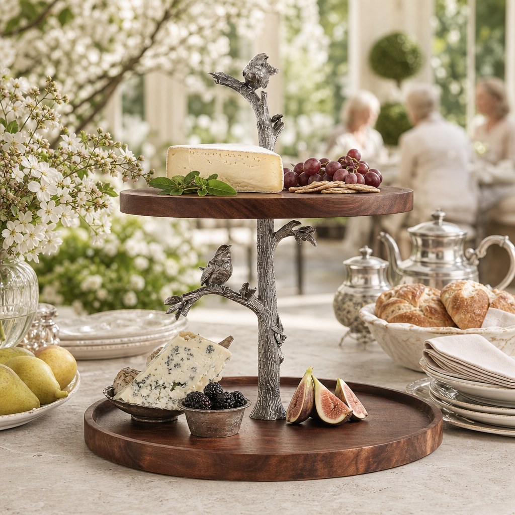 Song Bird Cheese Stand Two Tier 6