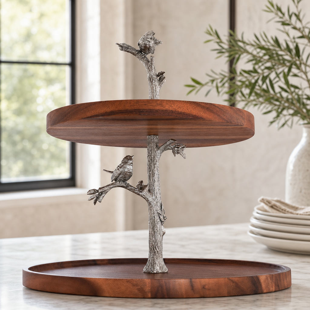 Song Bird Cheese Stand Two Tier 8