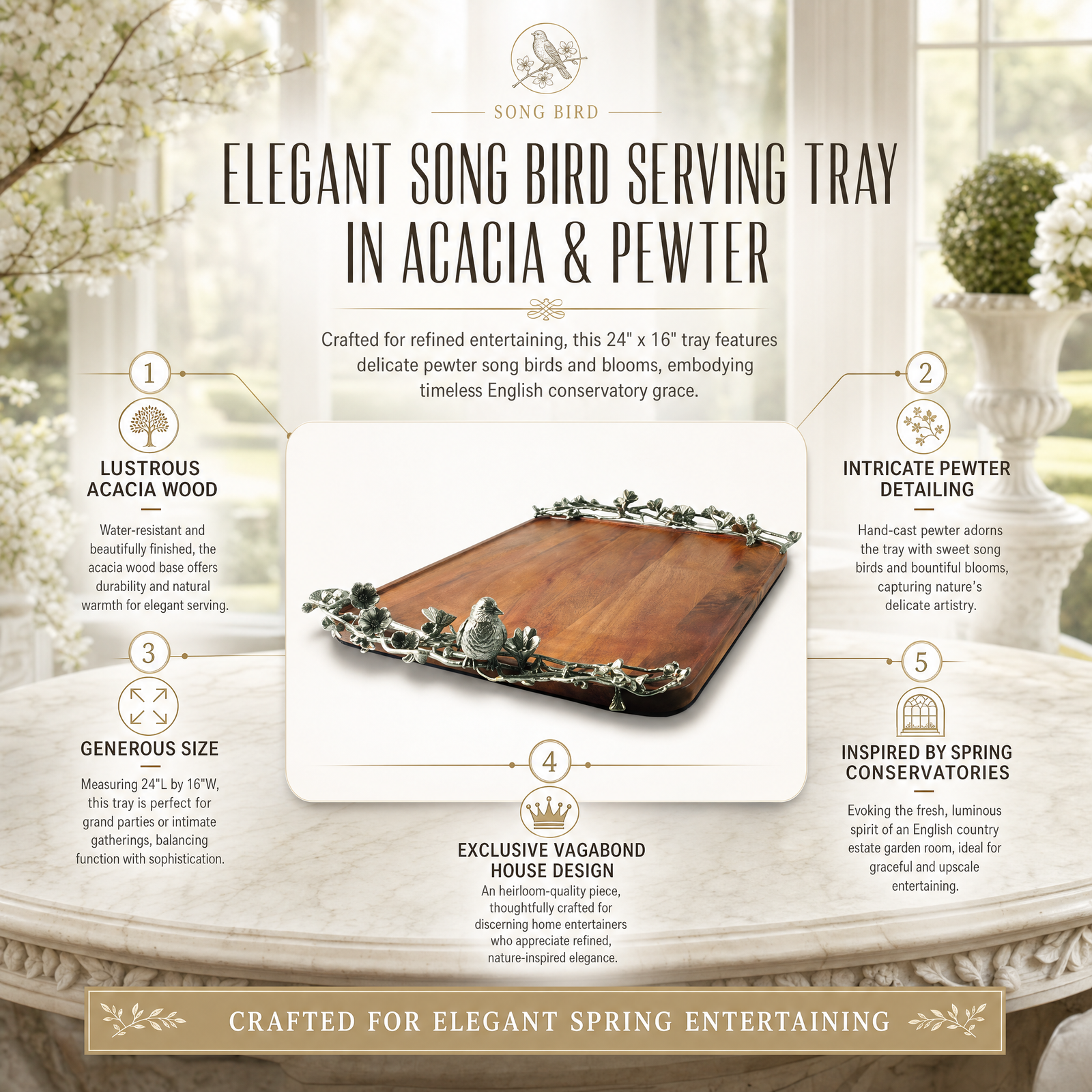 Song Bird Serving Tray 4