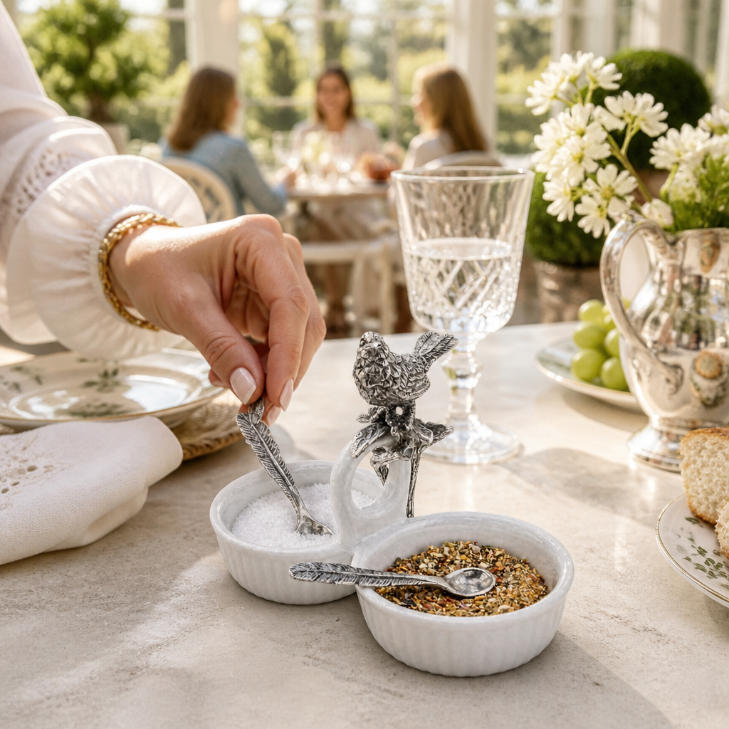 Song Bird Dbl Salt Cellar 4