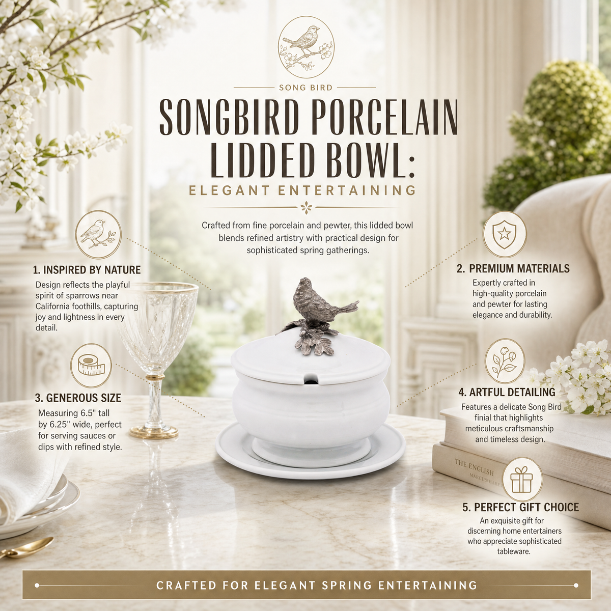 Songbird Porcelain Lidded Bowl 11
