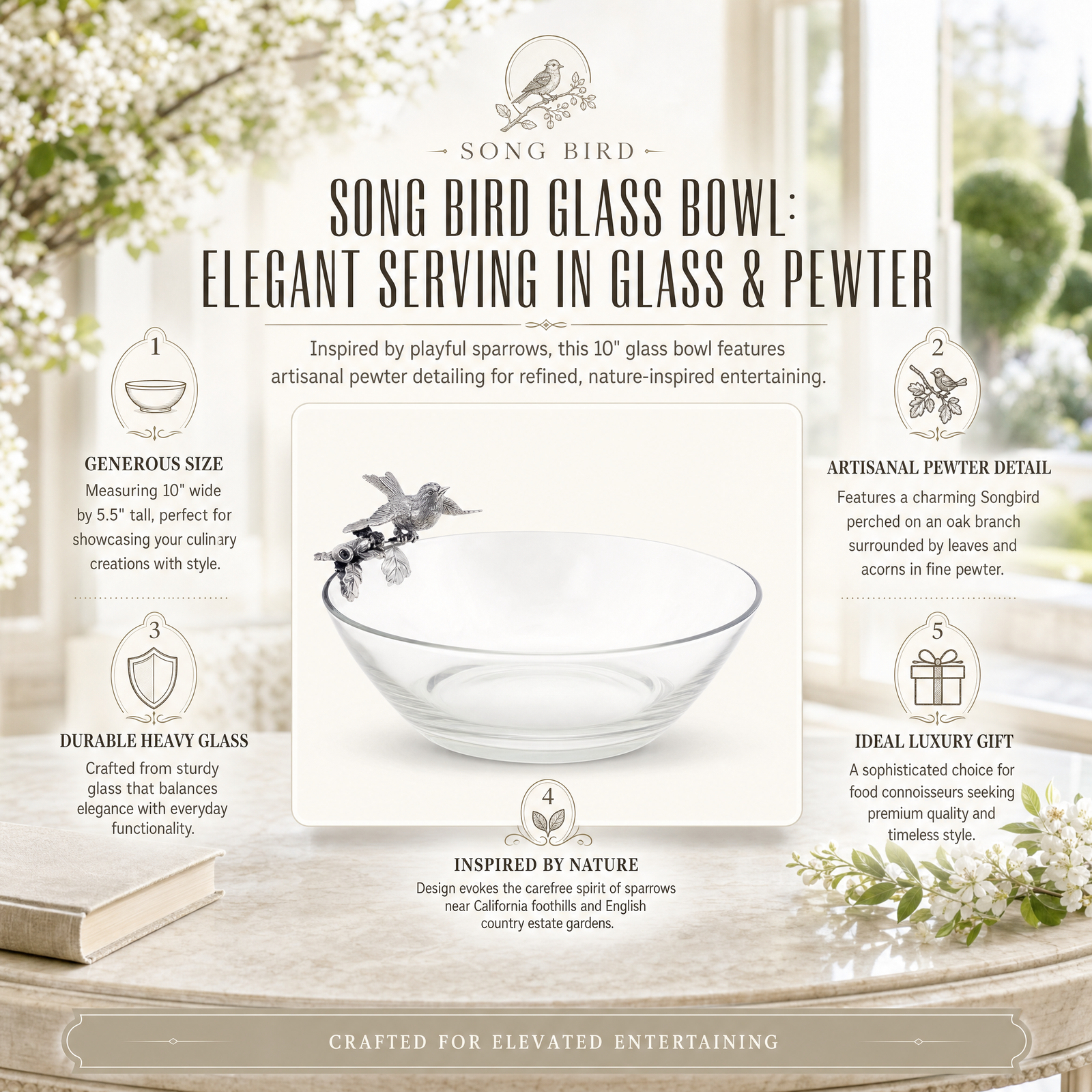 Song Bird Glass Bowl 6