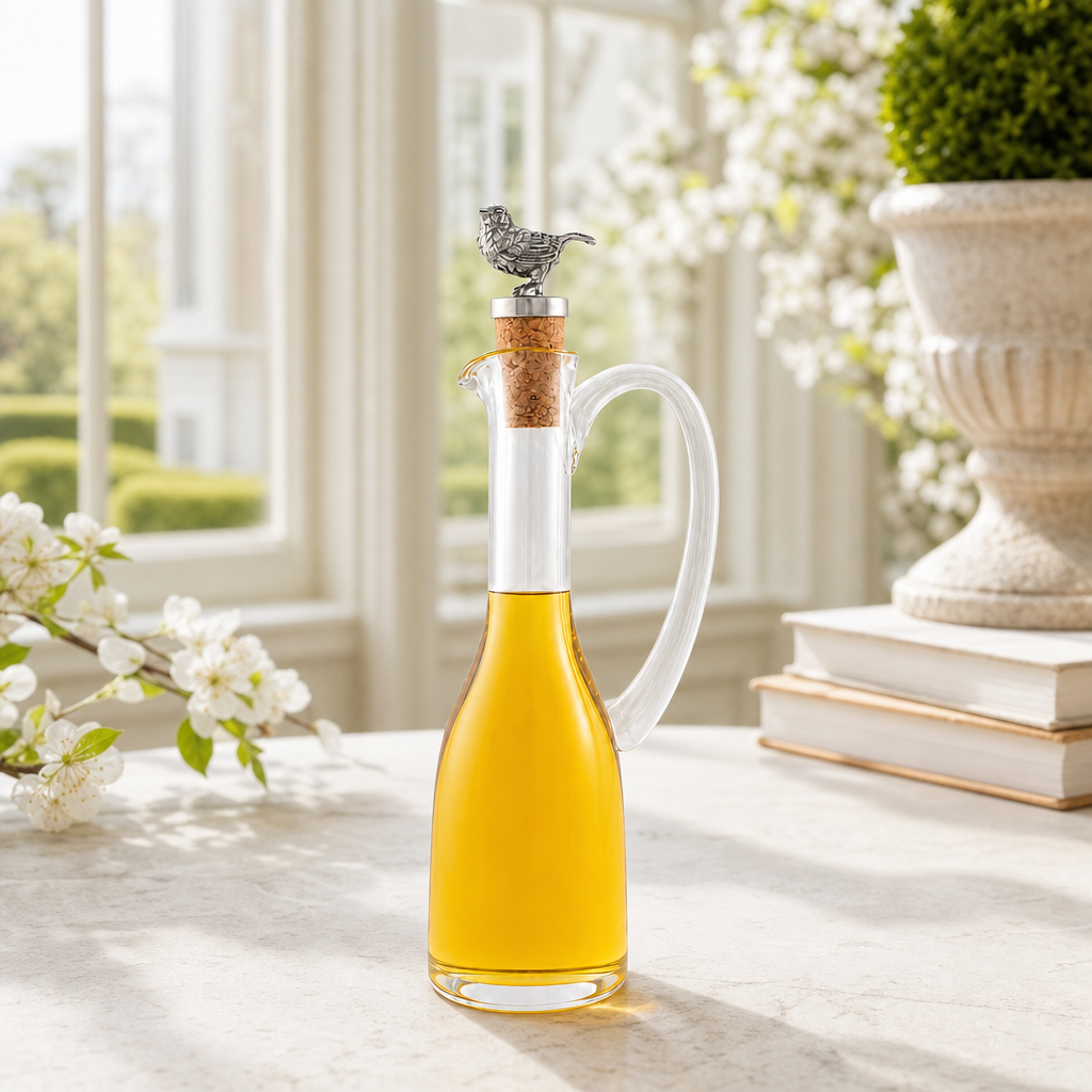 Cruet Bottle with Song Bird Cork Stopper 1