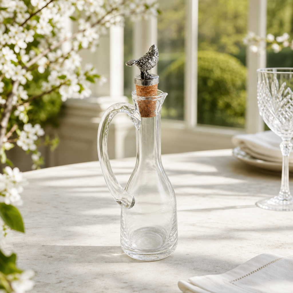 Cruet Bottle with Song Bird Cork Stopper 4