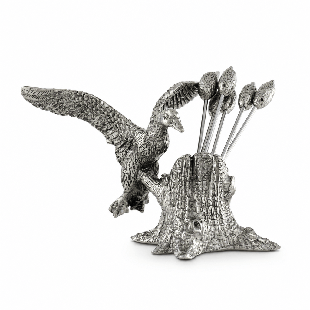Pewter Mallard Duck Cheese Pick Set 11