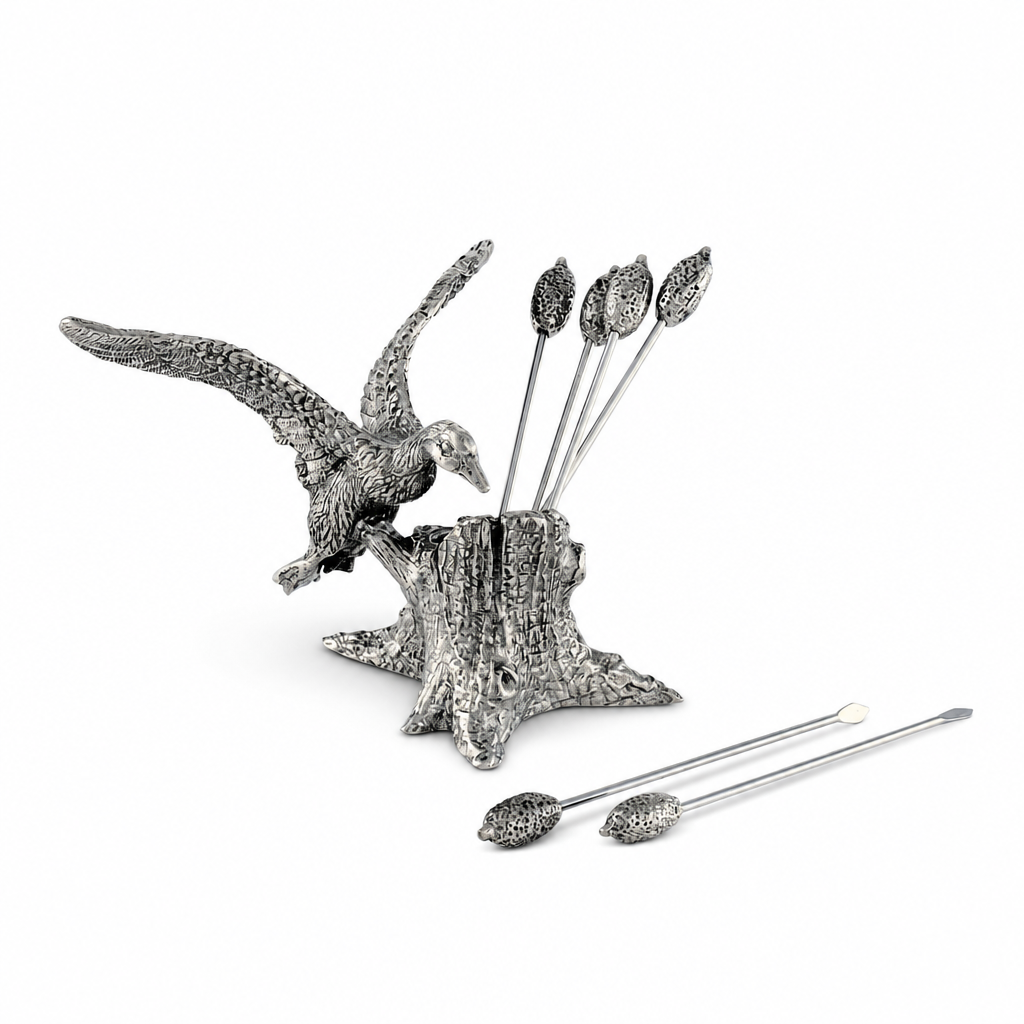Pewter Mallard Duck Cheese Pick Set 1