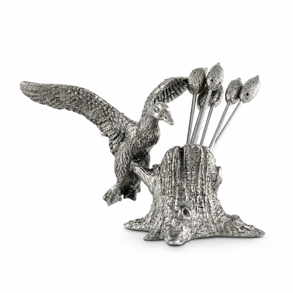 Pewter Mallard Duck Cheese Pick Set 11