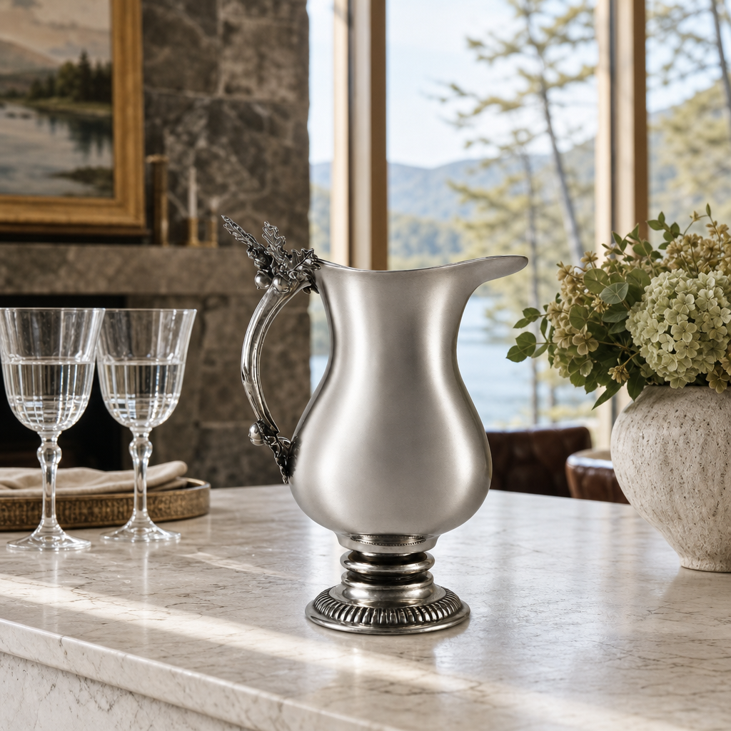Pewter Oak Leaf  Pitcher 5