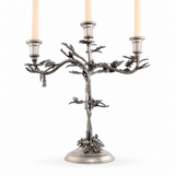 Three Taper Pewter Oak Leaf Candelabrum 1