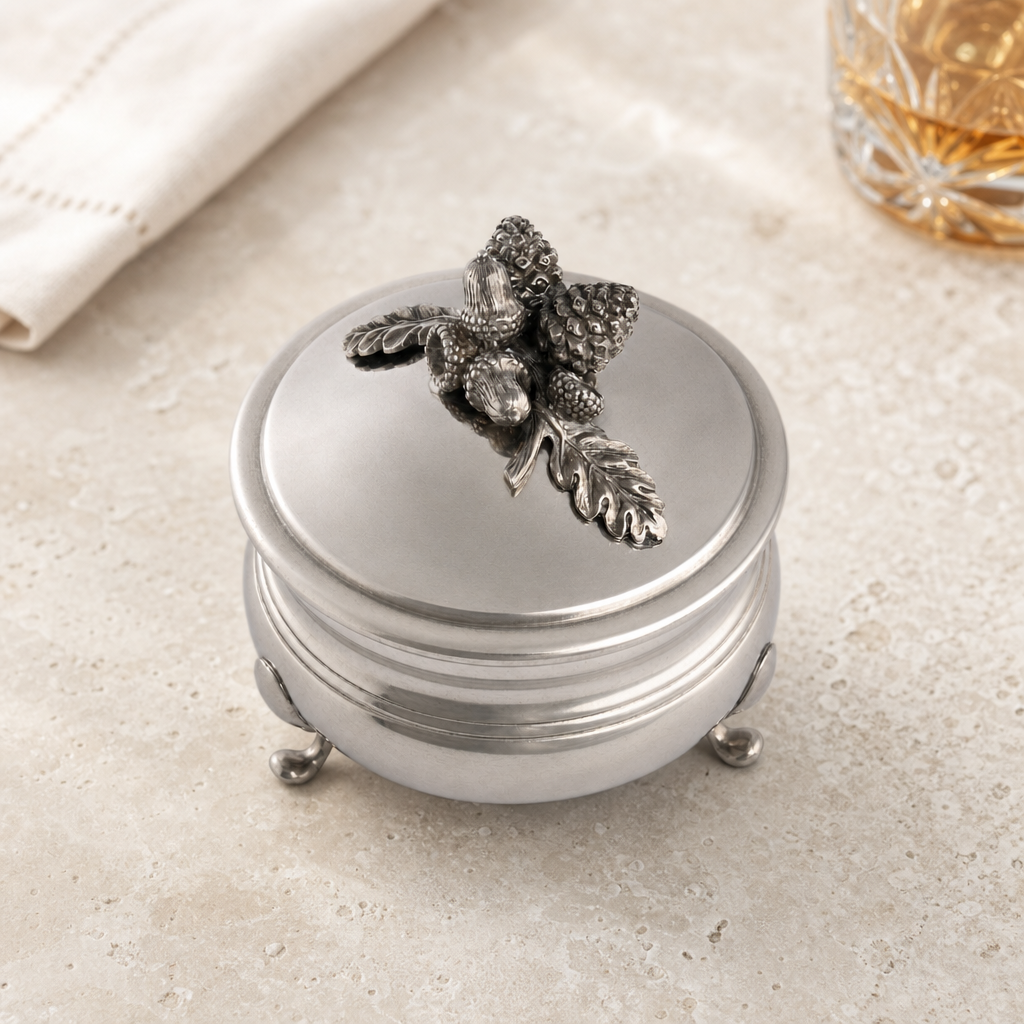 Pewter Acorn  Sauce Bowl 3