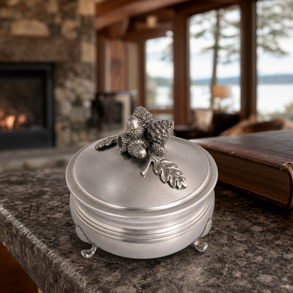 Pewter Acorn  Sauce Bowl 3