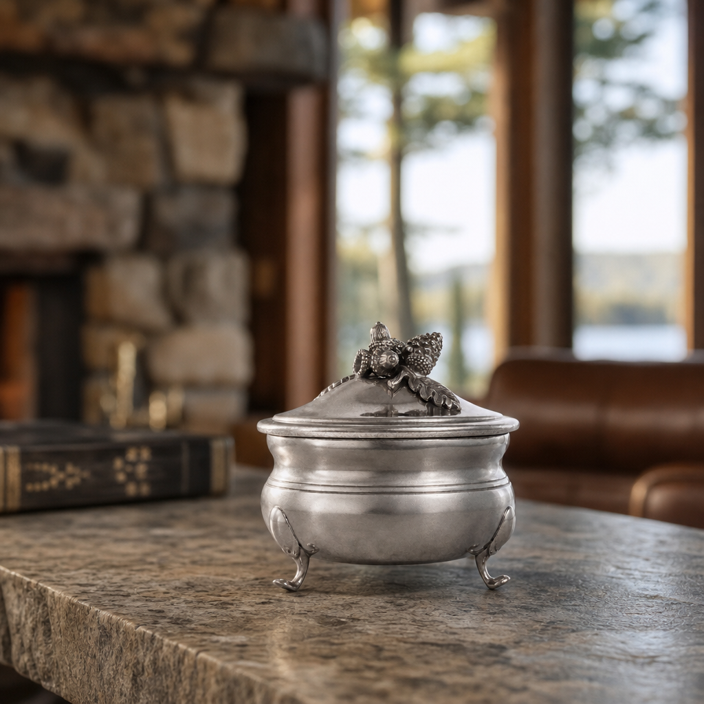 Pewter Acorn  Sauce Bowl 1