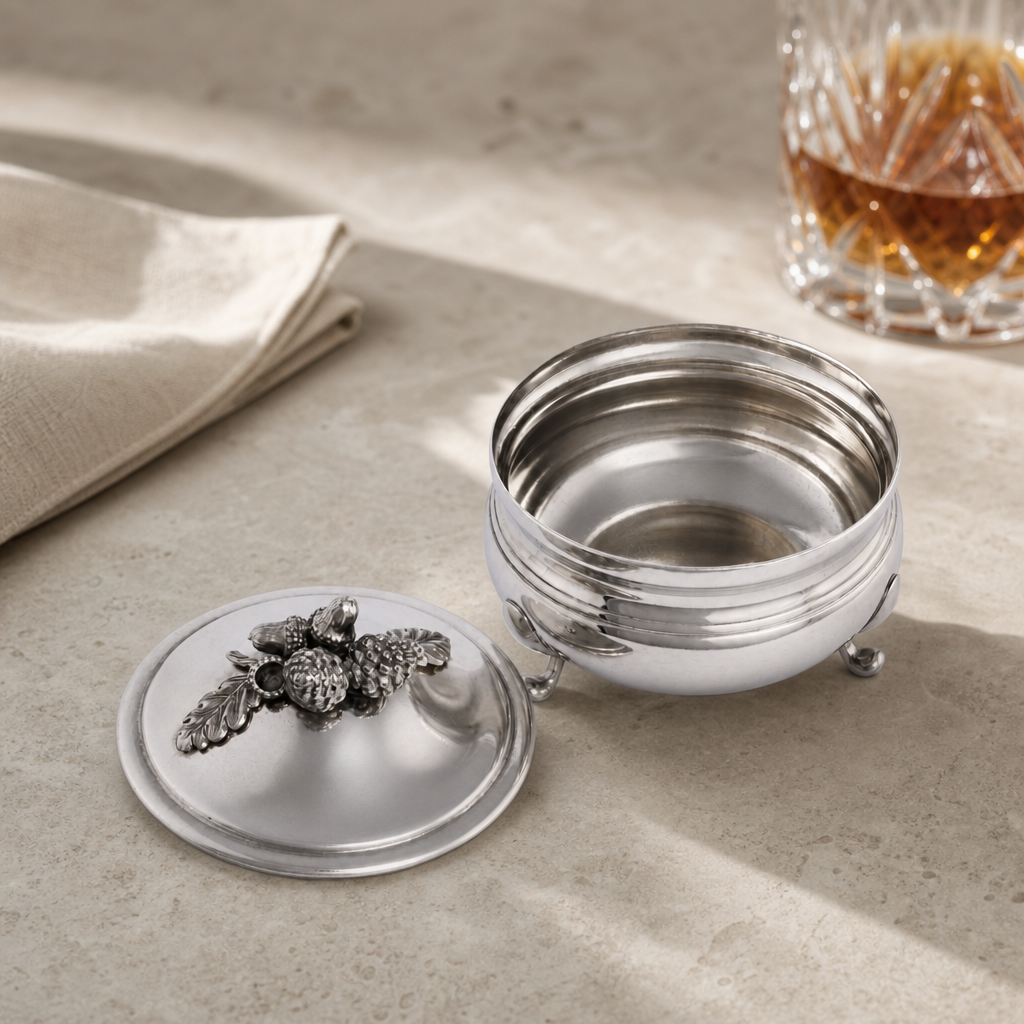 Pewter Acorn  Sauce Bowl 4