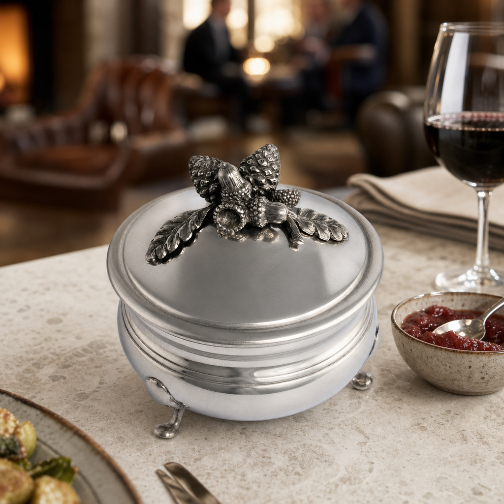 Pewter Acorn  Sauce Bowl 9