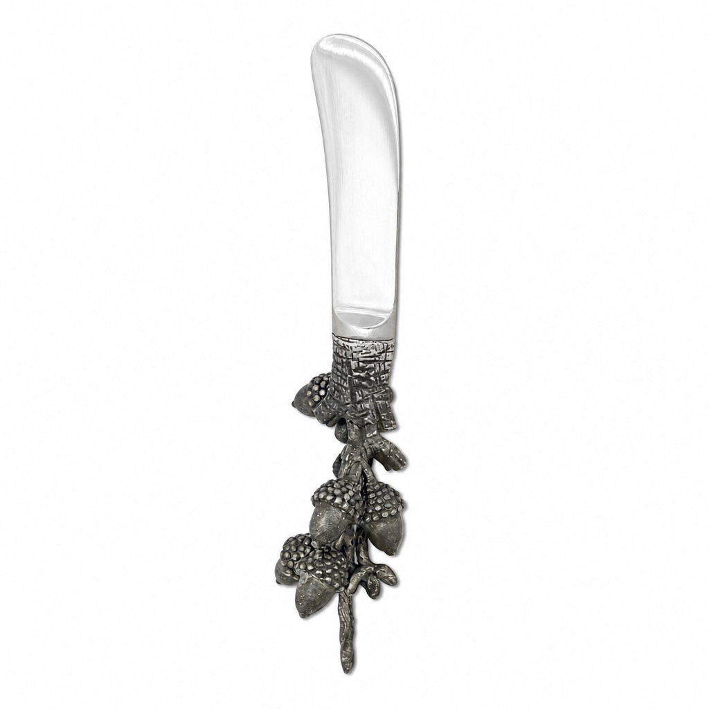 Pewter Acorn &amp; Oak Leaf Handle Spreader 1