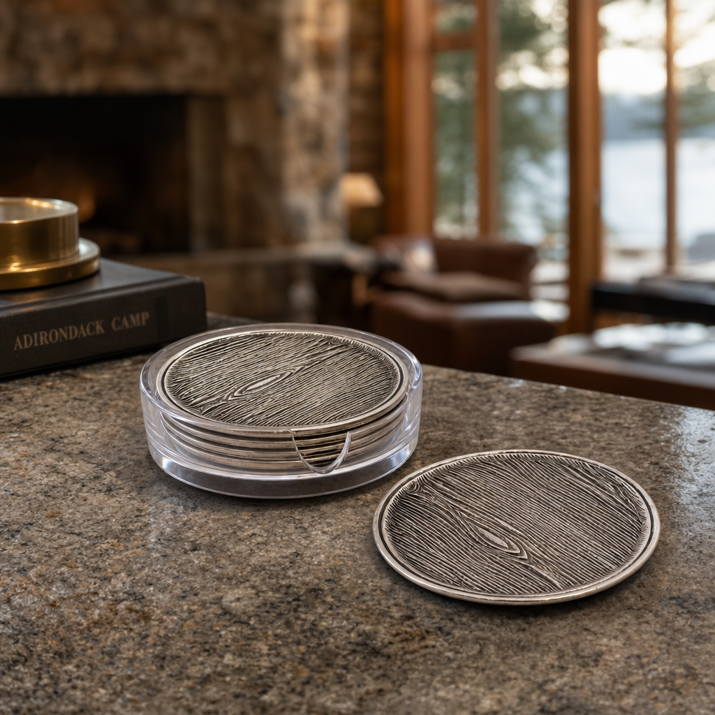 Faux Wood Coaster Set 2