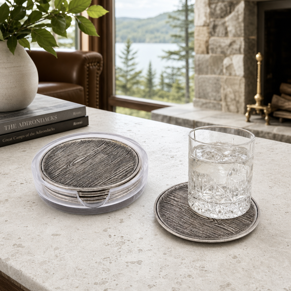 Faux Wood Coaster Set 3