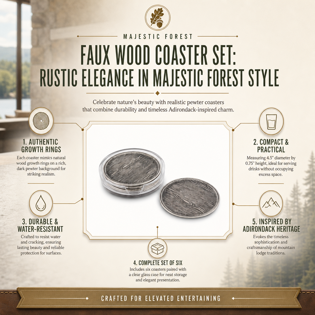 Faux Wood Coaster Set 1