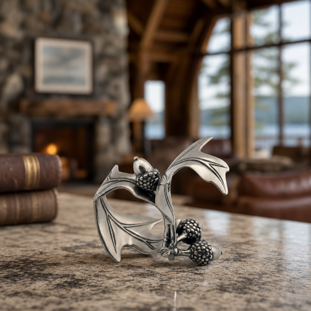 Pewter Acorn & Oak Leaf Napkin Ring 1