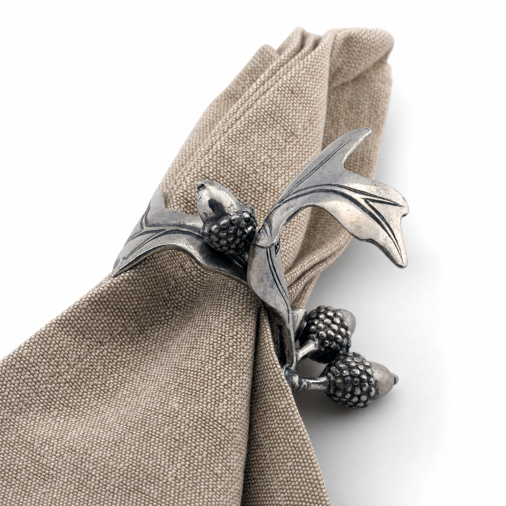 Pewter Acorn & Oak Leaf Napkin Ring 10
