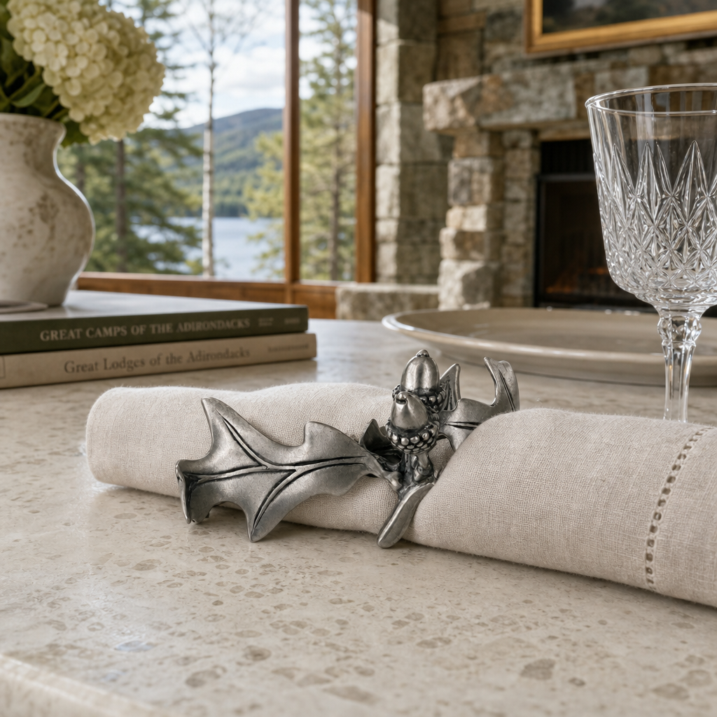 Pewter Acorn & Oak Leaf Napkin Ring 8