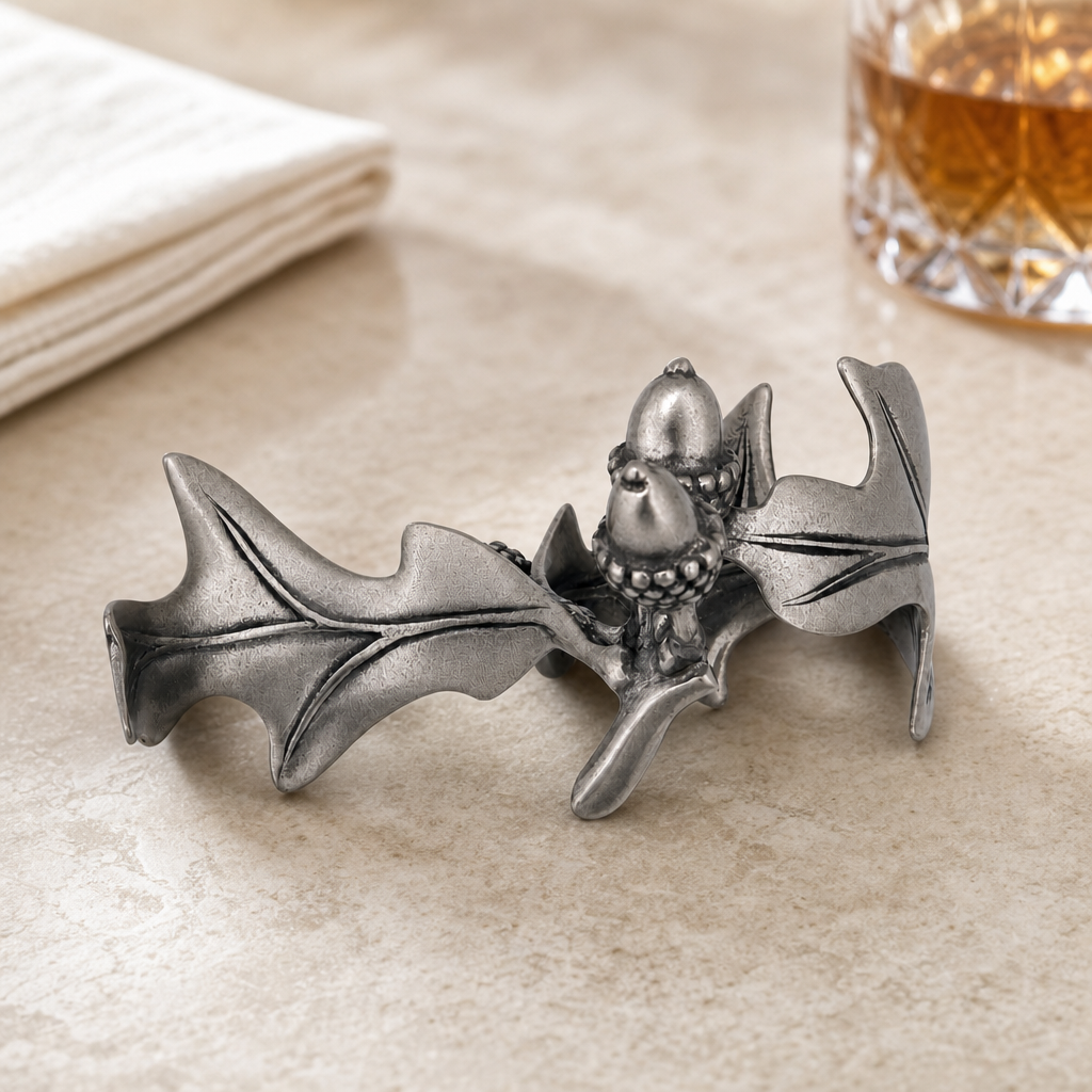 Pewter Acorn &amp; Oak Leaf Napkin Ring 4