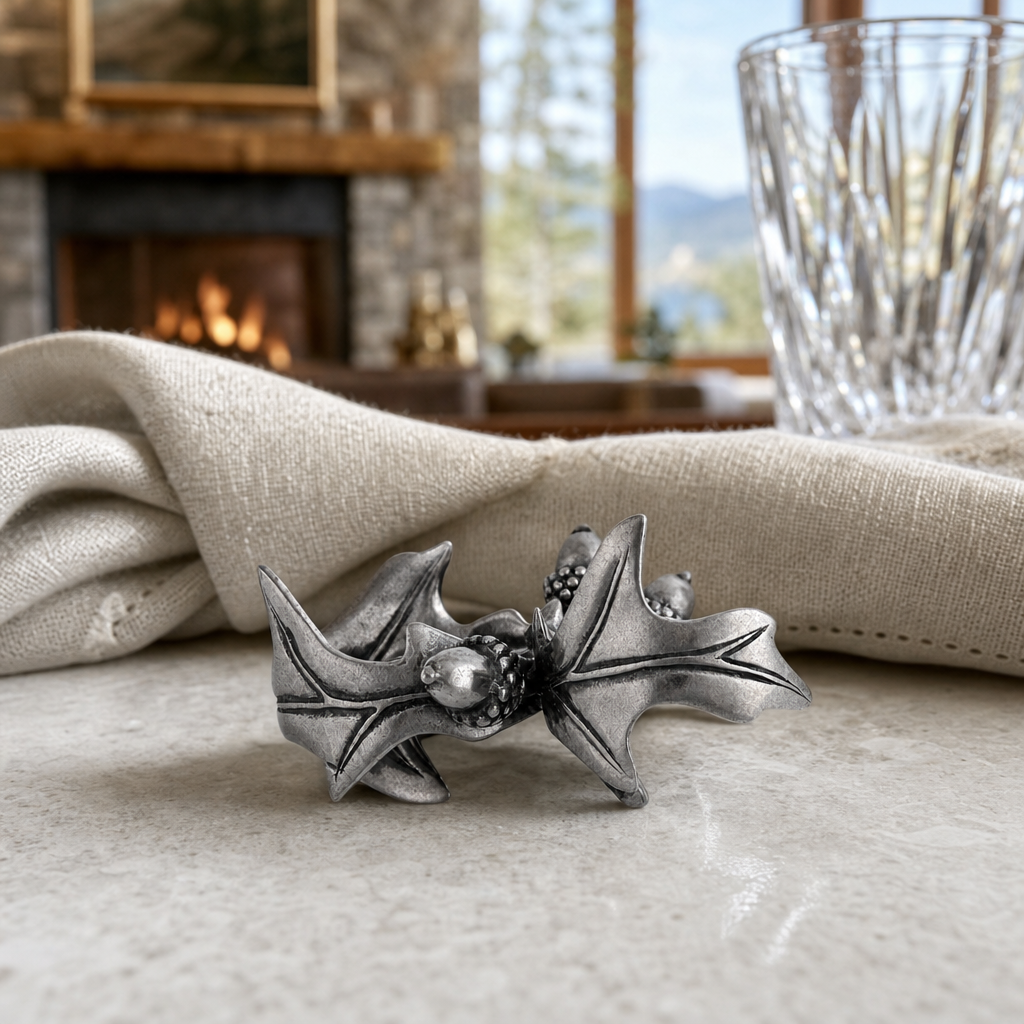 Pewter Acorn & Oak Leaf Napkin Ring 9
