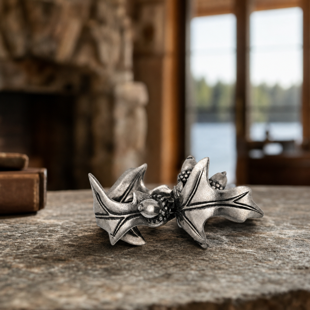 Pewter Acorn & Oak Leaf Napkin Ring 5