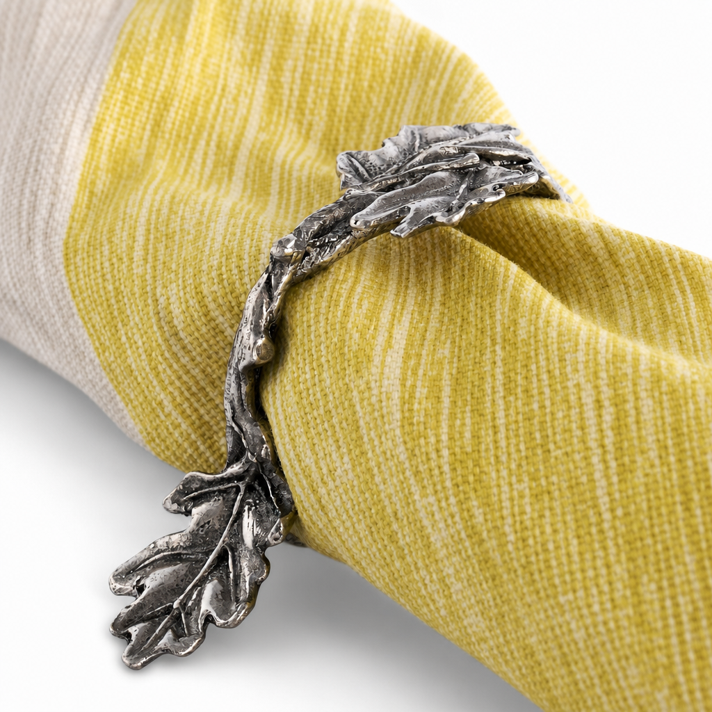 Pewter Oak Branch Napkin Ring 10