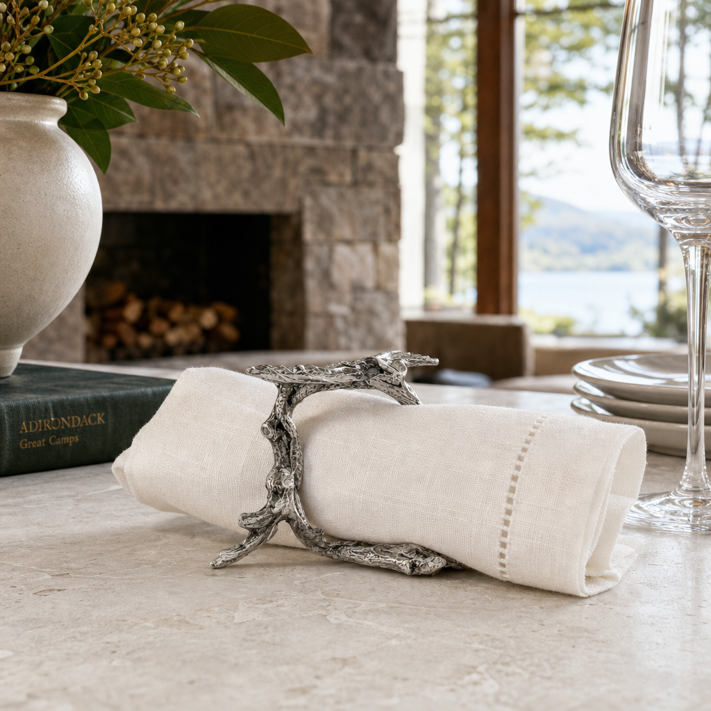 Pewter Oak Branch Napkin Ring 8