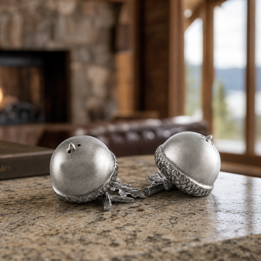 Pewter Acorn Salt & Pepper Set 4