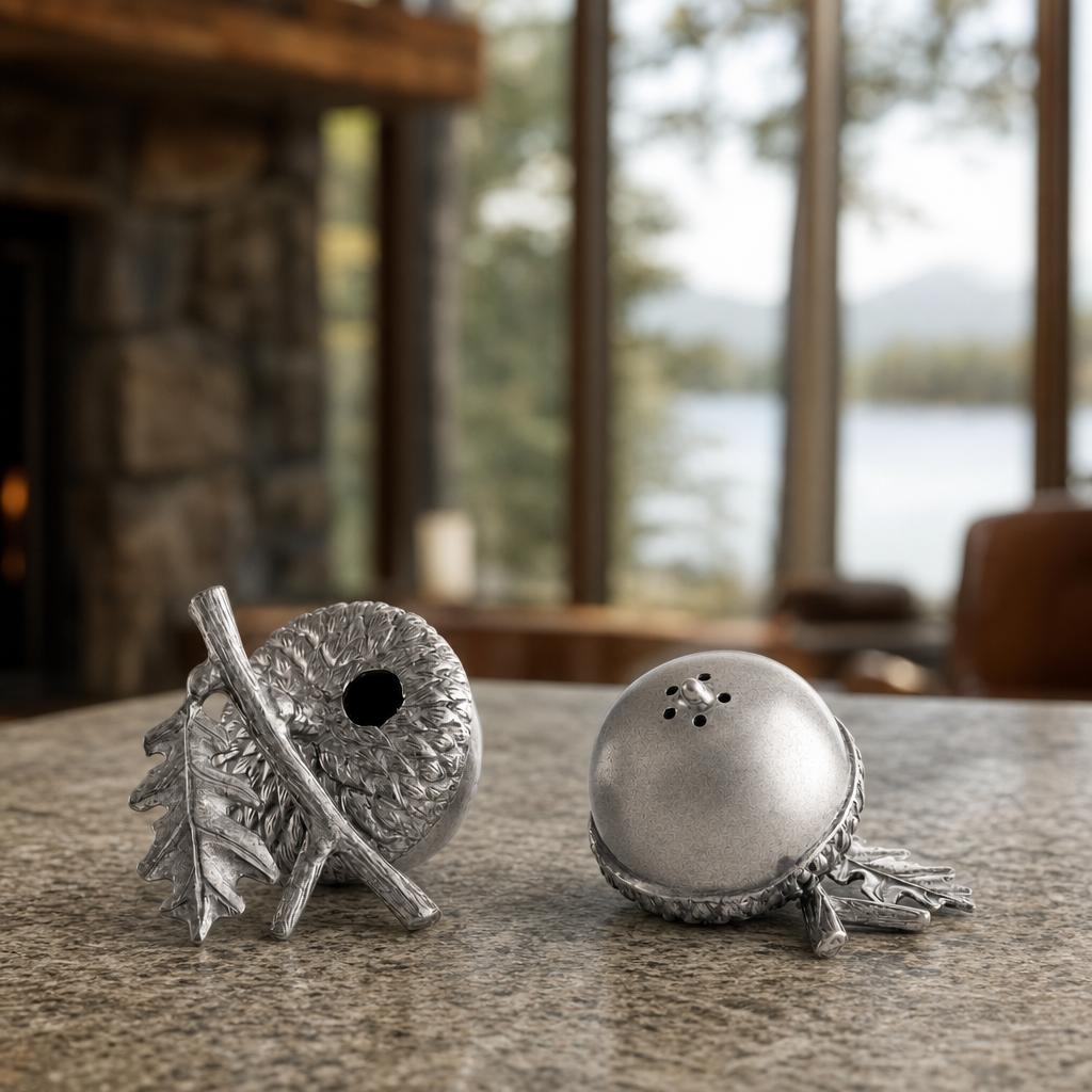 Pewter Acorn Salt & Pepper Set 5