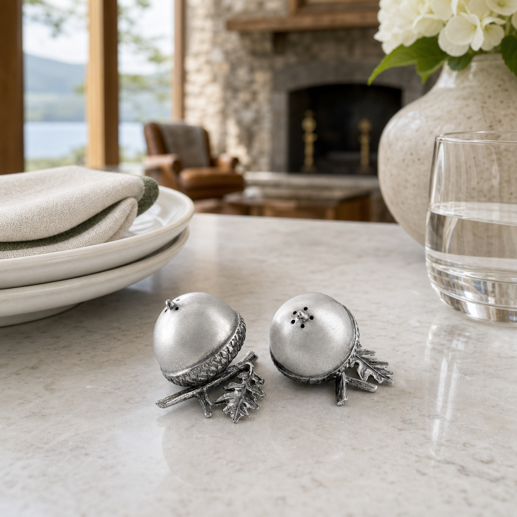 Pewter Acorn Salt & Pepper Set 7