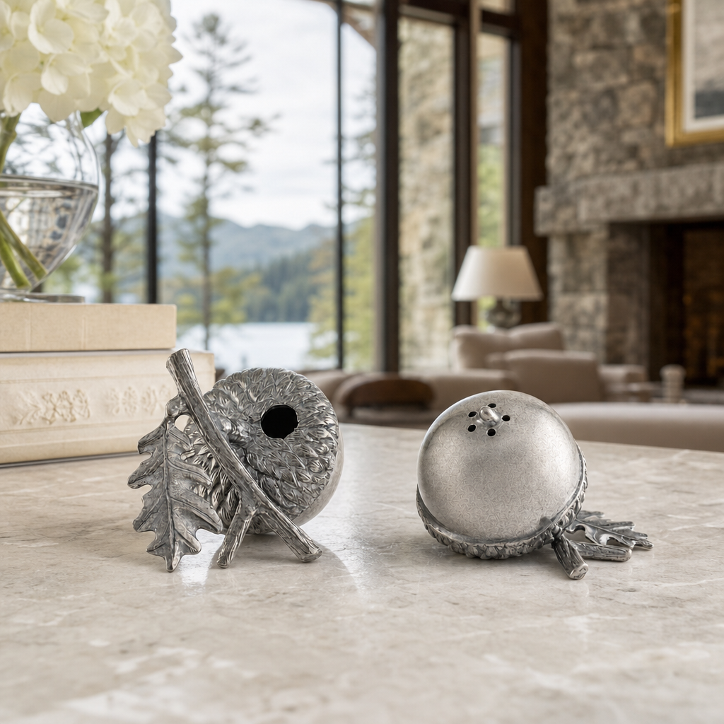 Pewter Acorn Salt & Pepper Set 9
