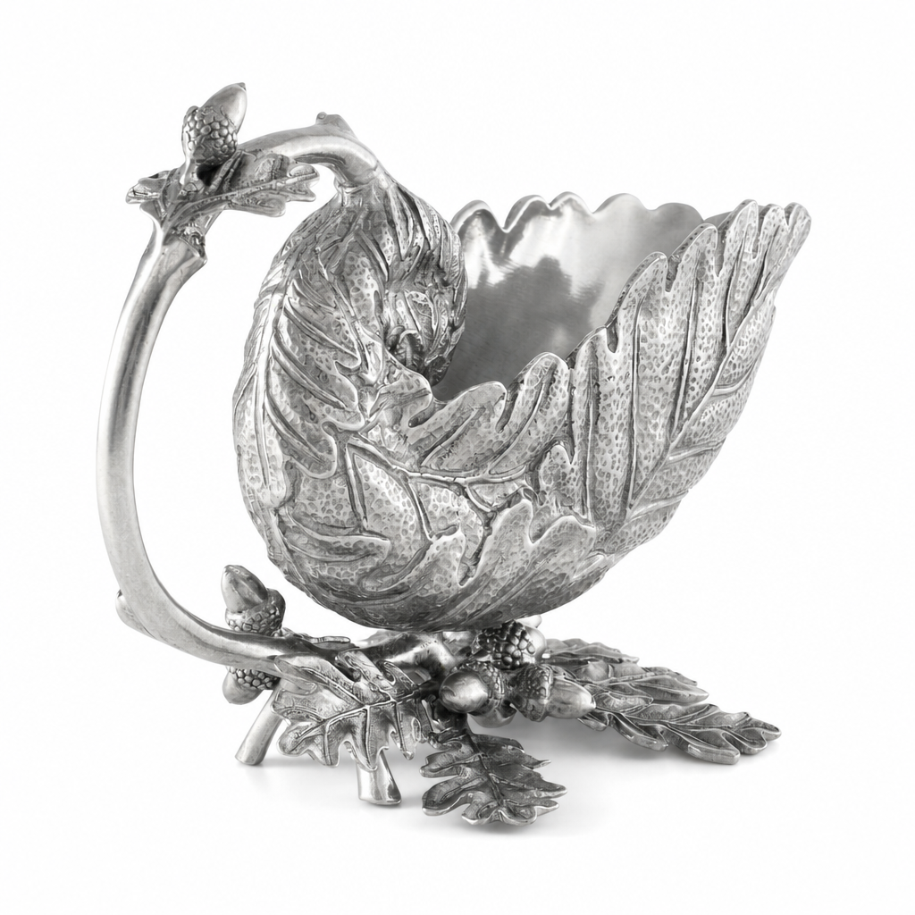 Pewter Oak Leaf Gravy Boat 10
