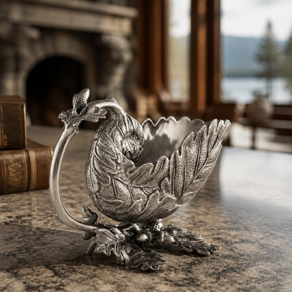 Pewter Oak Leaf Gravy Boat 3