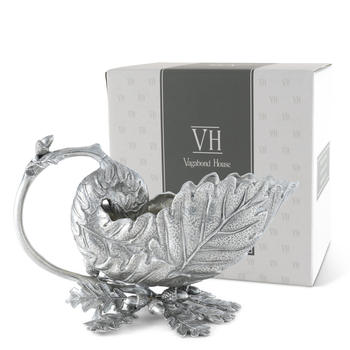 Pewter Oak Leaf Gravy Boat 9
