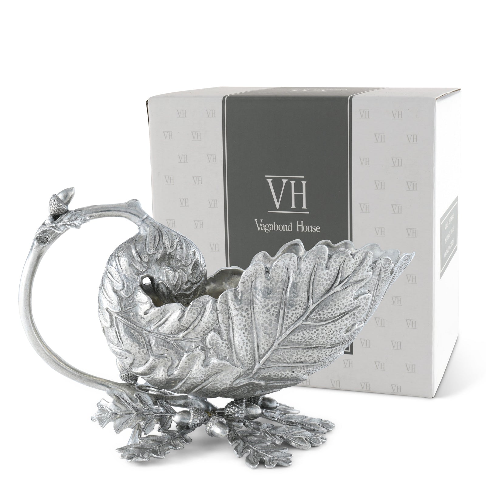 Pewter Oak Leaf Gravy Boat 9