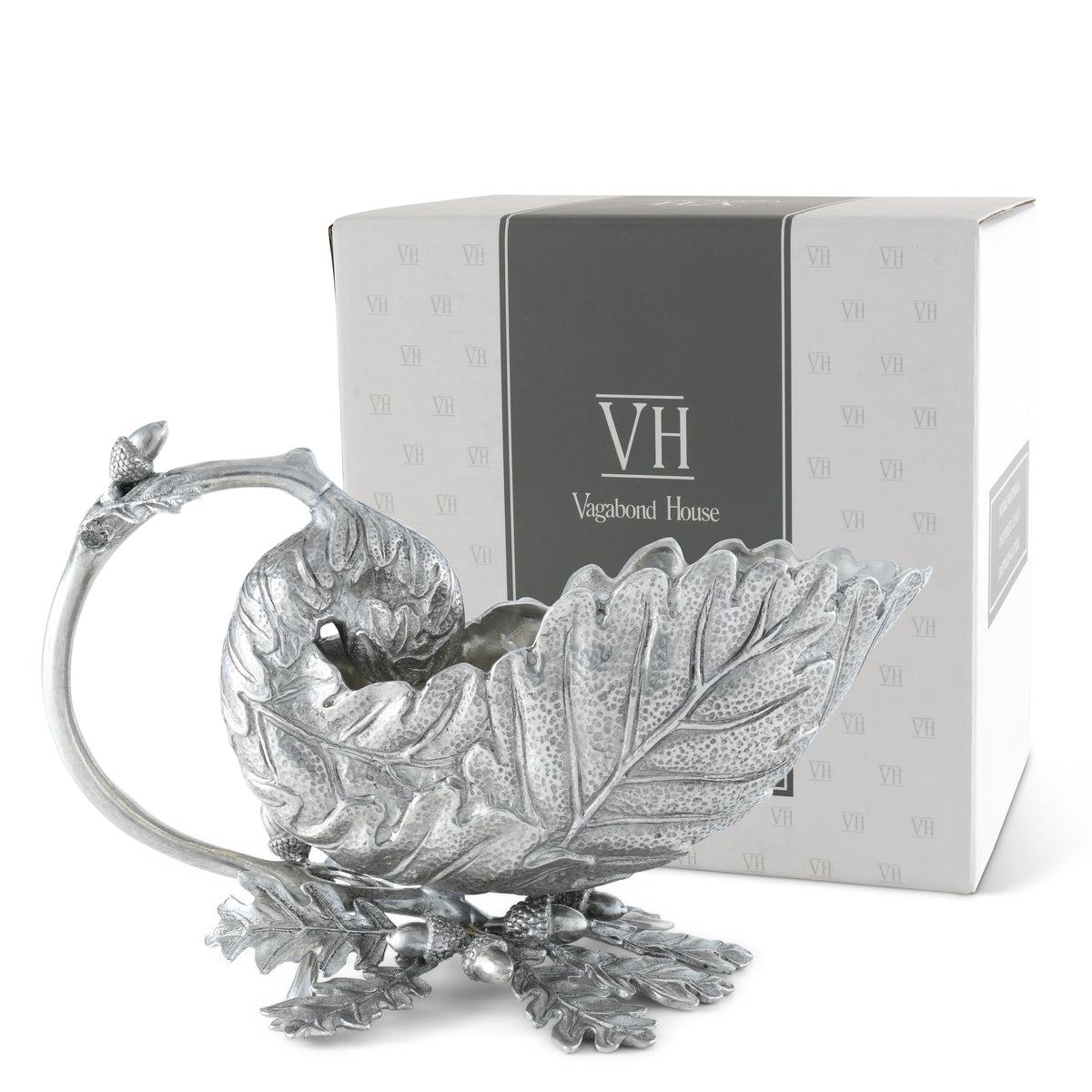 Pewter Oak Leaf Gravy Boat 10