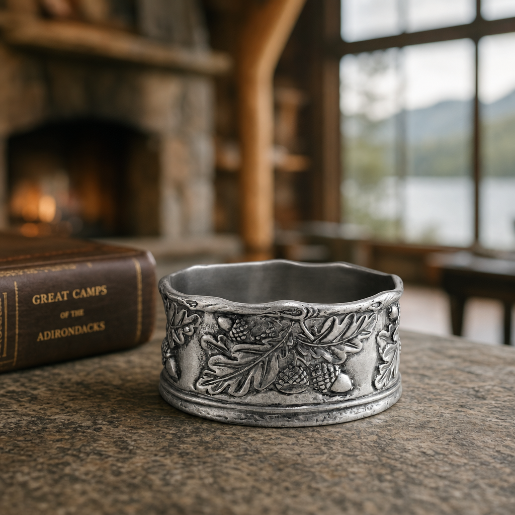 Acorn Oak & Leaf Pewter Wine Coaster 1