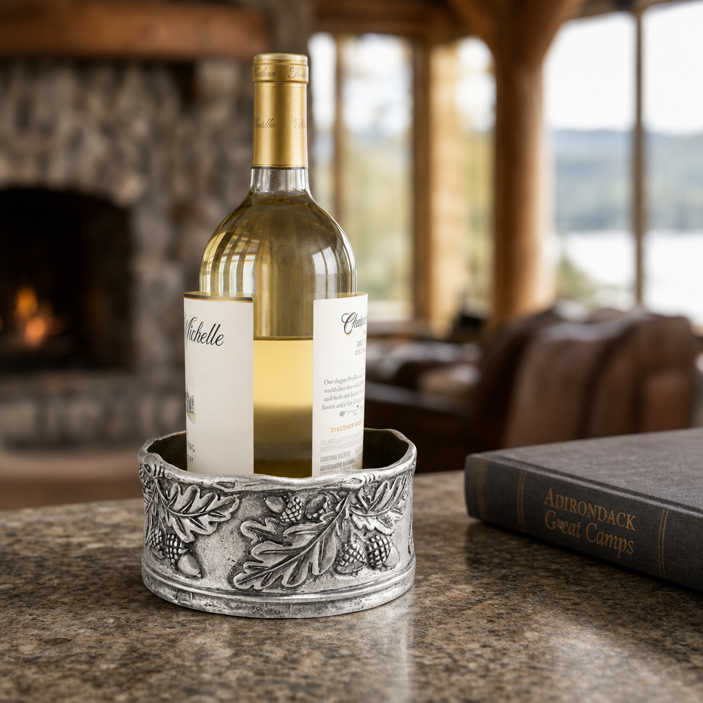 Acorn Oak & Leaf Pewter Wine Coaster 3