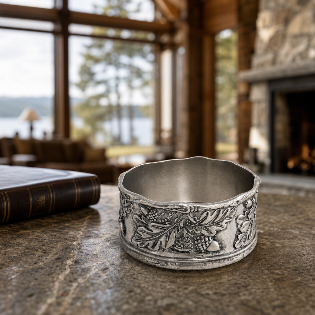 Acorn Oak & Leaf Pewter Wine Coaster 5