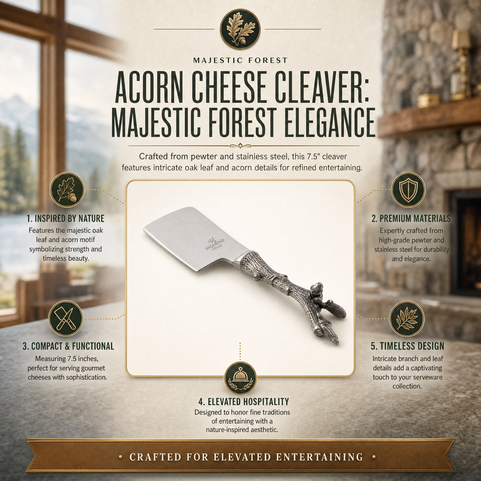 Acorn Cheese Cleaver 11
