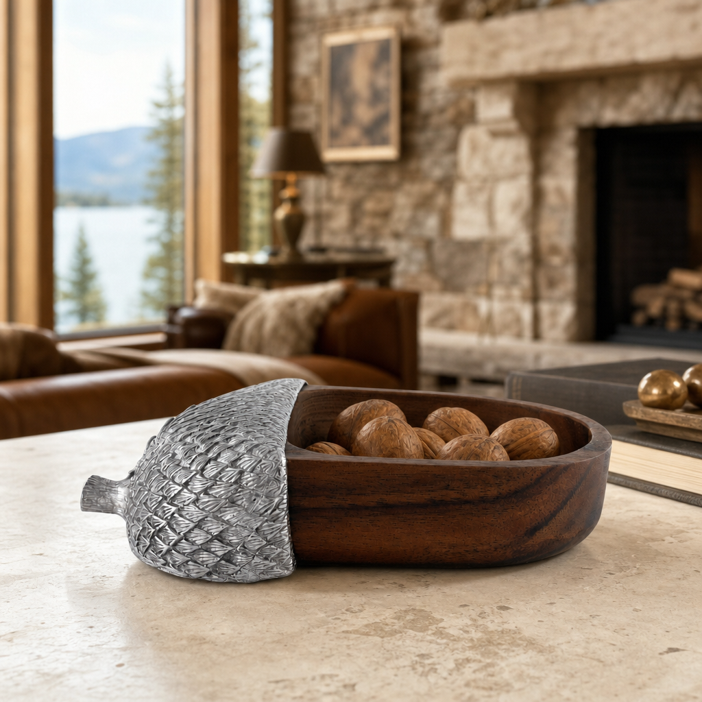 Wood Acorn Nut Bowl 9