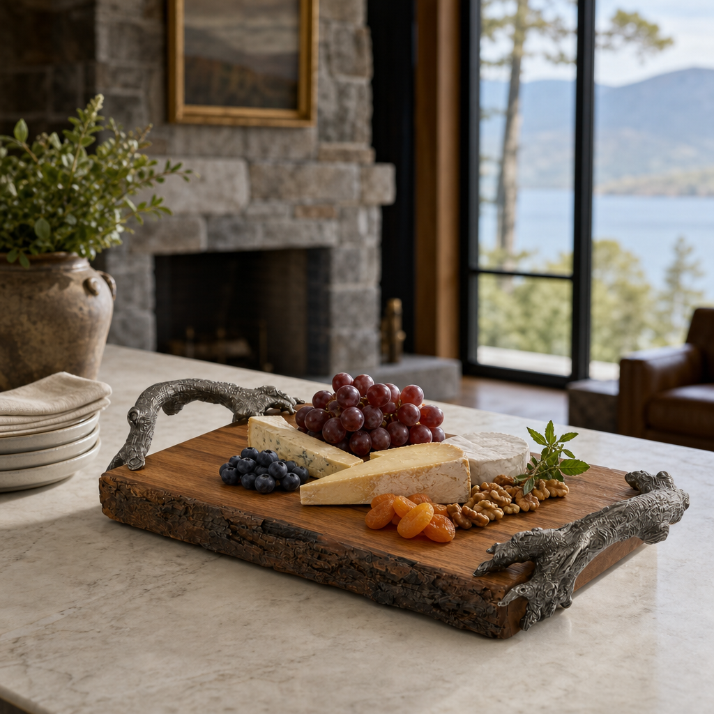 Natural Tree Bark Cheese Board 6