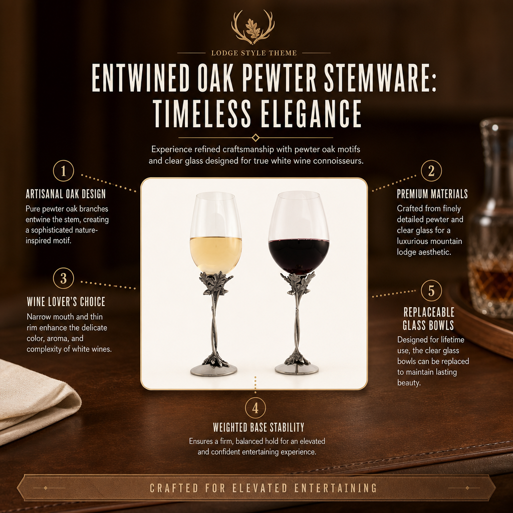 Entwined Oak Pewter Stemware 1