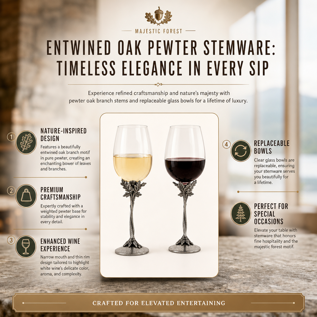 Entwined Oak Pewter Stemware 4