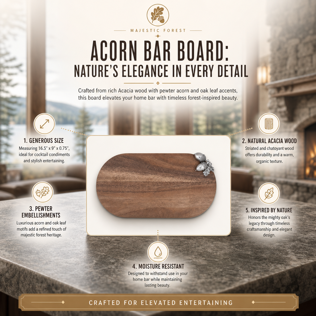 Acorn Bar Board: Nature’s Elegance in Every Detail