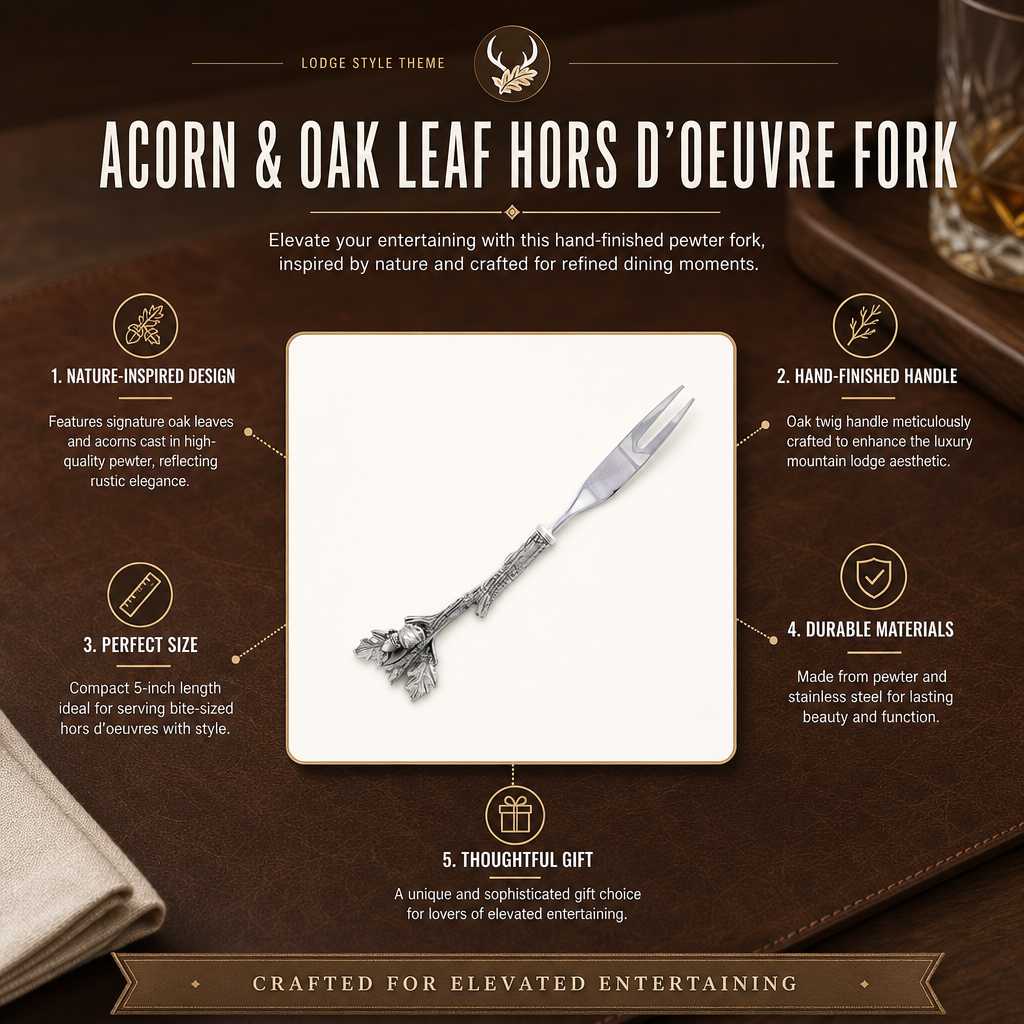 Acorn &amp; Oak Leaf Hors d'oeuvre Fork 7