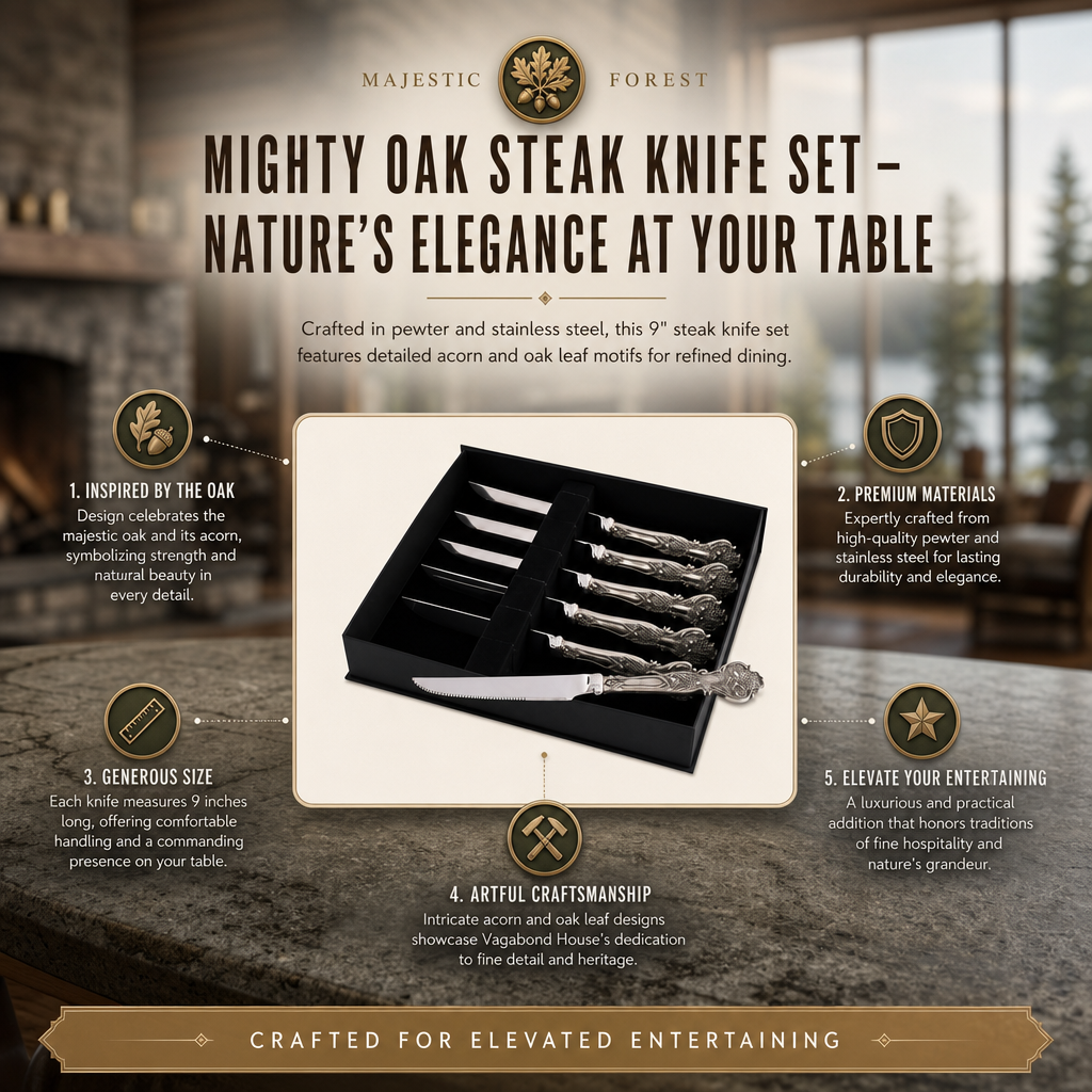 Mighty Oak Steak Knife Set – Nature’s Elegance at Your Table